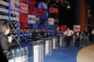 Debate nos Estados Unidos sendo transmitido pela CNN