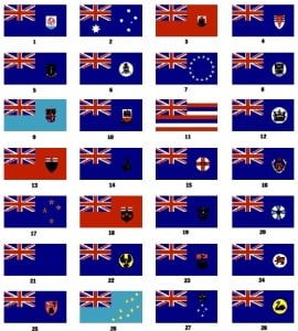 Bandeiras de países com a Union Jack dentro