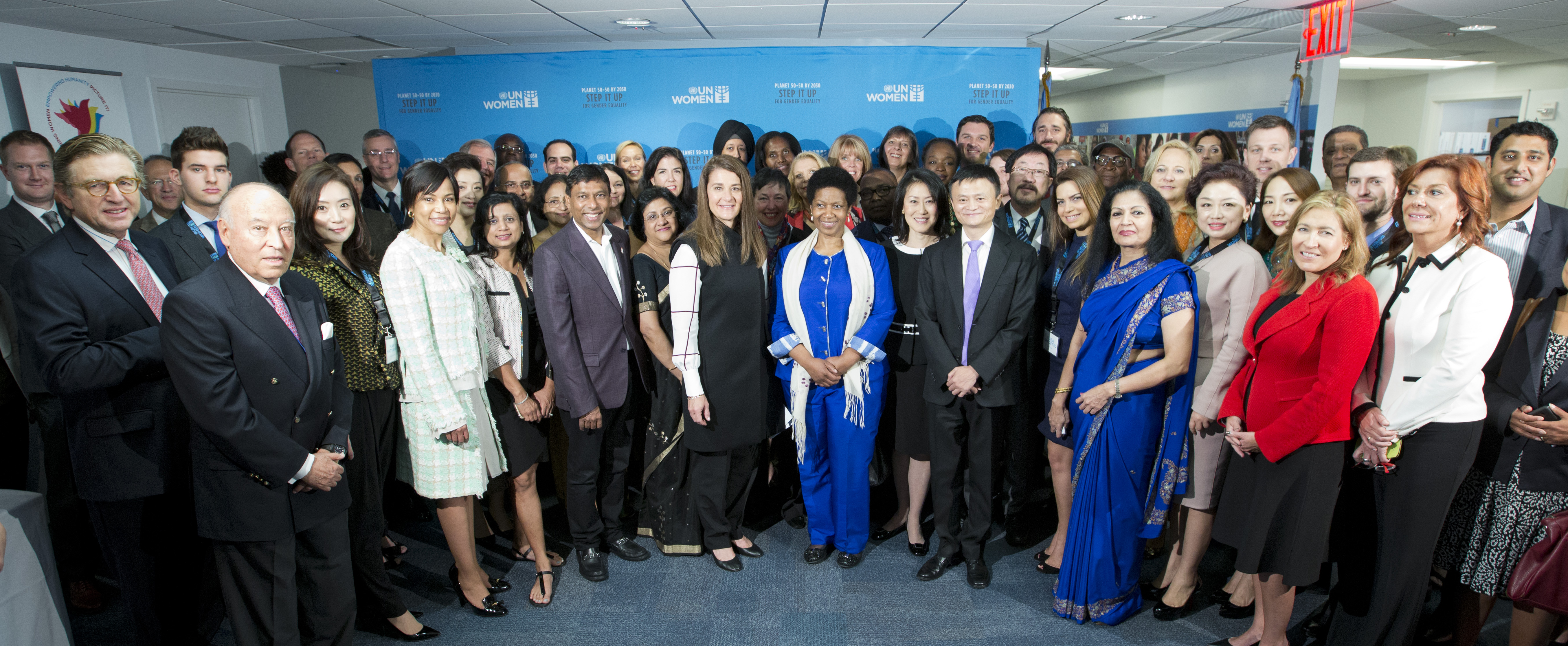 Leading global companies and foundations committed millions in additional financing for gender equality at the Business and Philanthropy LeadersÕ Forum organized by UN Women on 26 September 2016 and held at UN Women headquarters in New York. Achieving gender equality is fundamental to realizing the transformative promise of the historic 2030 Agenda and its Sustainable Development Goals. But deep financing gaps for women and girls pose significant barriers to rapid progress. Commitments at the Forum are aimed at closing these. They back a major global drive, championed by UN Women, to ÒStep It UpÓ for gender equality. UN Women co-hosted the Forum with the Alibaba Group and the Bill & Melinda Gates Foundation. Jack Yun Ma, Executive Chair of the Alibaba Group; Melinda Gates, Co-Chair and Trustee of the Gates Foundation; and UN Under-Secretary-General and UN Women Executive Director Phumzile Mlambo-Ngcuka opened the event. Read More: https://www.unwomen.org/en/news/stories/2015/9/press-release-business-leaders-commit Photo: UN Women/Ryan Brown